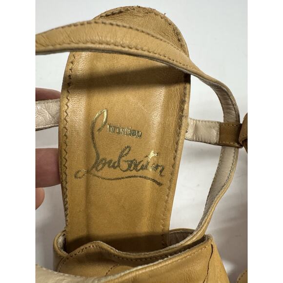 Christian Louboutin Ankle Strap Sandals Light Brown 36.5 /US 6 - Picture 5 of 16